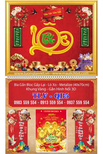 Bìa lịch gập lò xo Lộc Khai Xuân