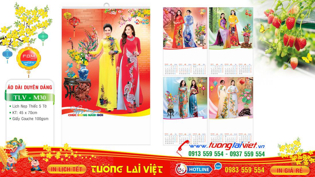 Lịch 5 tờ Áo dài