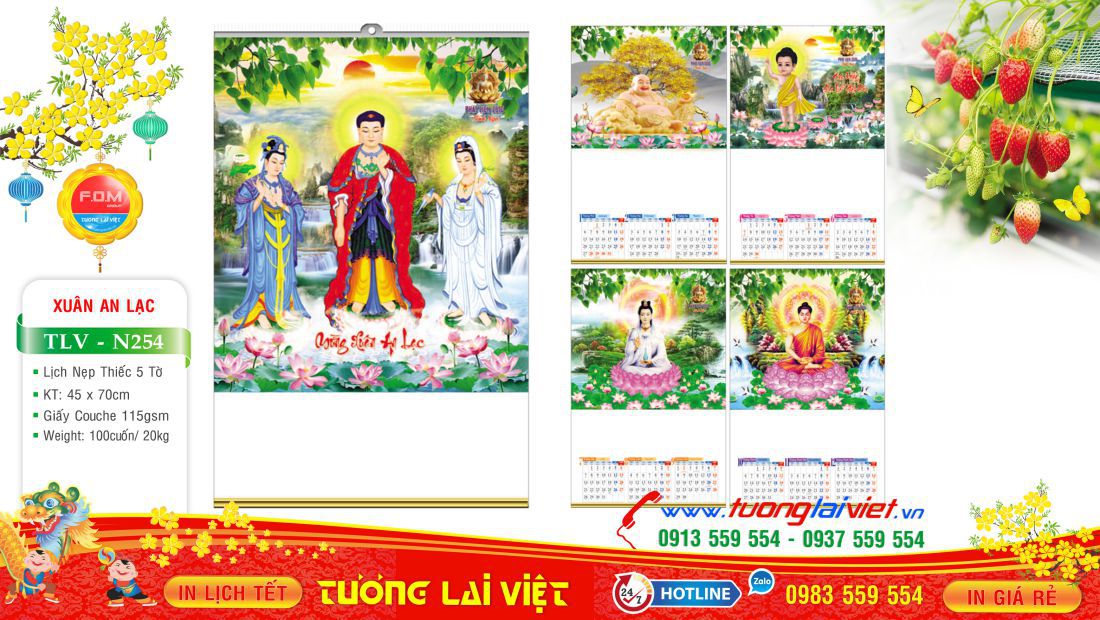 Lịch 5 tờ Lịch phật giáo