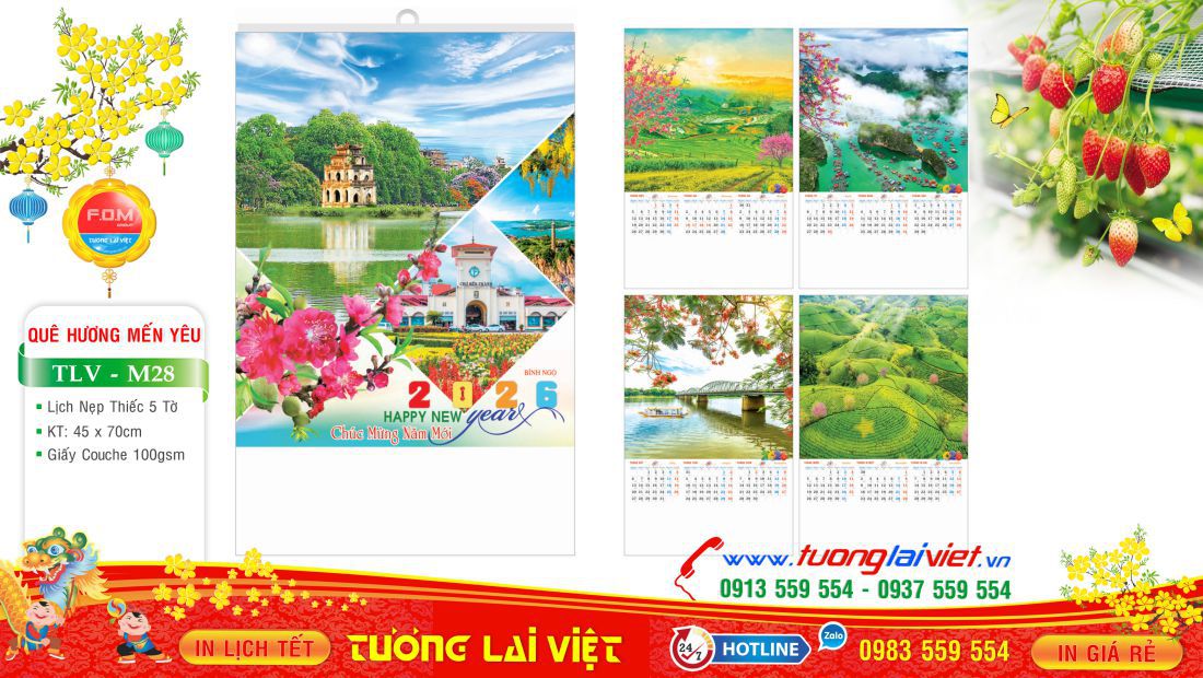 Lịch 5 tờ Phong cảnh