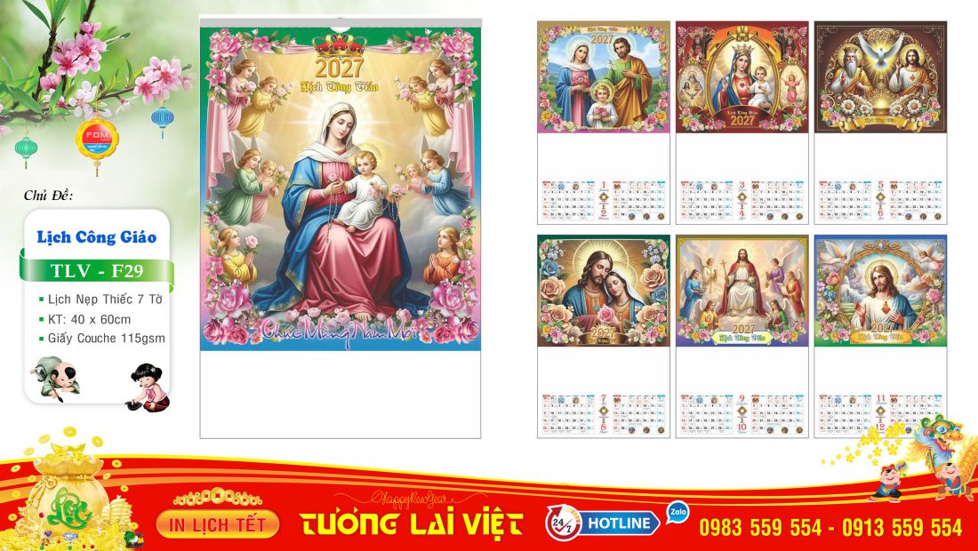 Lịch 7 tờ Lịch Công Giáo
