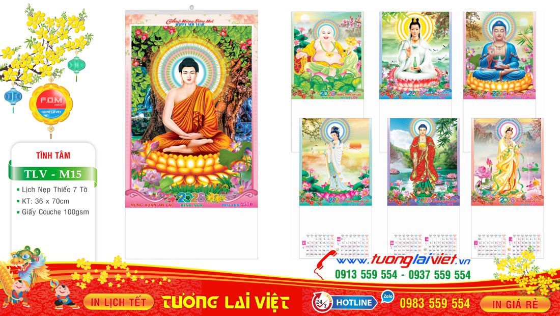 Lịch 7 tờ Lịch Phật giáo