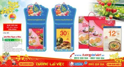 Mẫu Lịch Bloc Bìa Màu Xanh