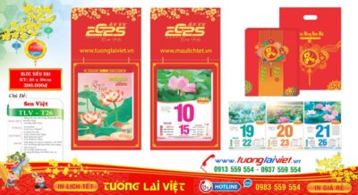 Mẫu Lịch Bloc Bìa Treo Sơn Mài