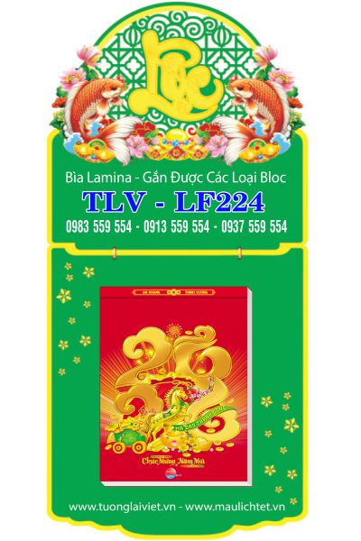 Lịch bloc laminate Bìa Treo Xanh Lá