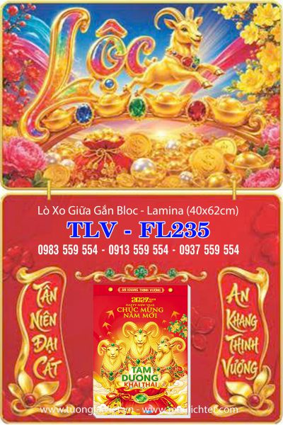 Lịch gập laminate Lộc Khai Xuân