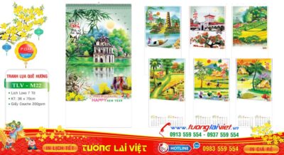 Mẫu Lịch Tờ Tranh Lúc Quê Hương