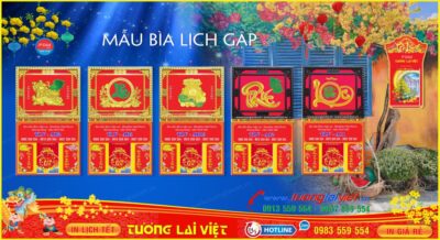 Mẫu Bìa Lịch Khung Gập
