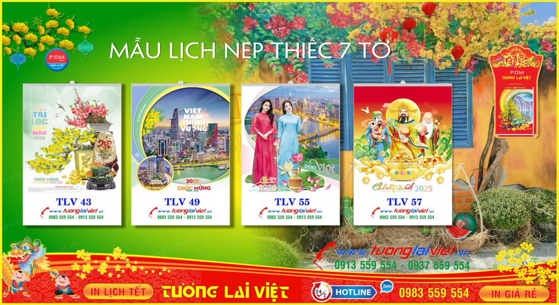 Mẫu Lịch Tết 7 Tờ