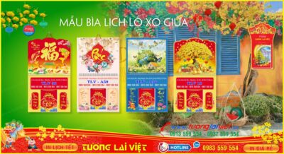 Mẫu Lịch Lò Xo Giữa gắn Bloc