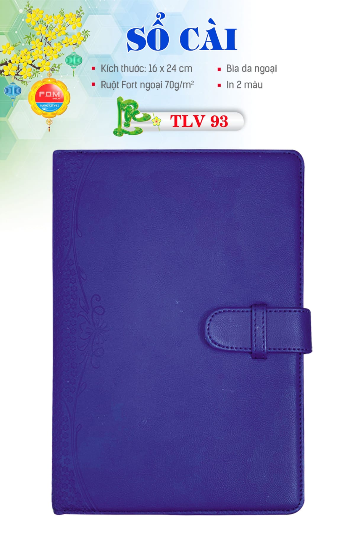 Sổ Agenda Tay Cài Bìa Xanh